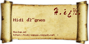 Hidi Ágnes névjegykártya